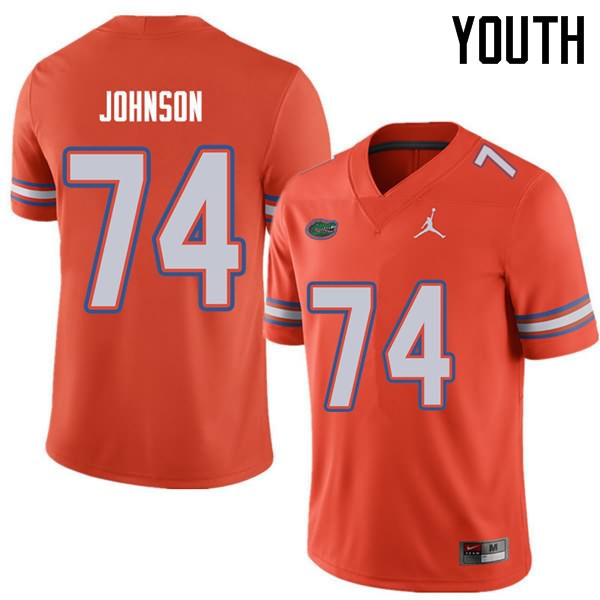 NCAA Florida Gators Fred Johnson Youth #74 Jordan Brand Orange Stitched Authentic College Football Jersey OFS8864UG